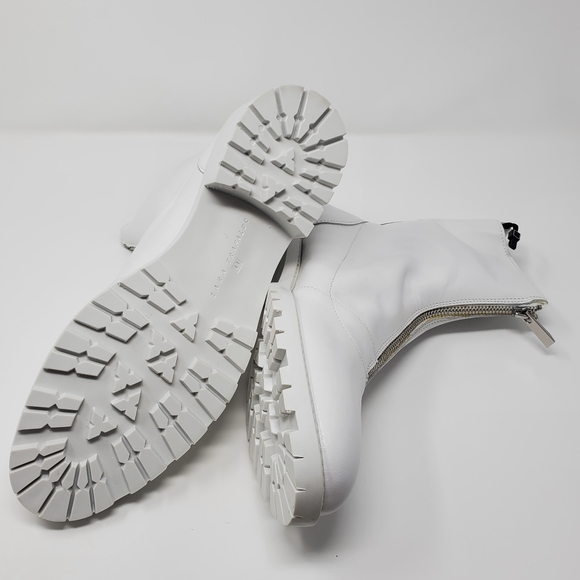 ZARA - LOW HEELED LEATHER WHITE ANKLE BOOTIES - Picture 4 of 13